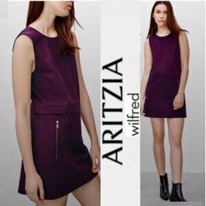 Aritzia Burgundy Verone Point Sleeveless Shift Dress
